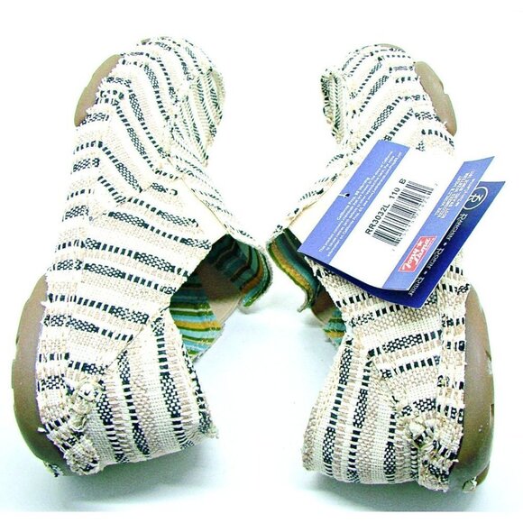 Womens Tony Lama Boots Canvas 3R Casual Slip On Shoes Tan Black Stripes 11B NWT - Picture 9 of 12